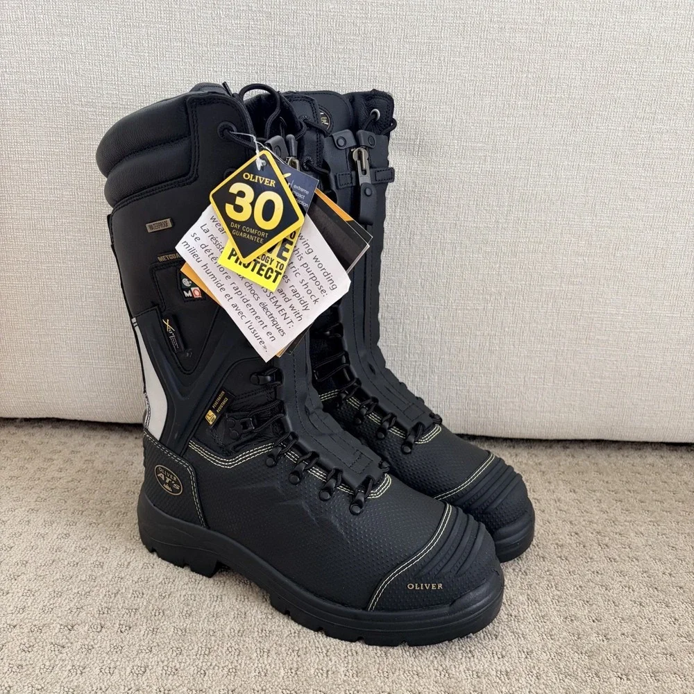 Oliver by Honeywell 65 Series 10 in Lace-Up Steel Toe Boots in Black Men US 11